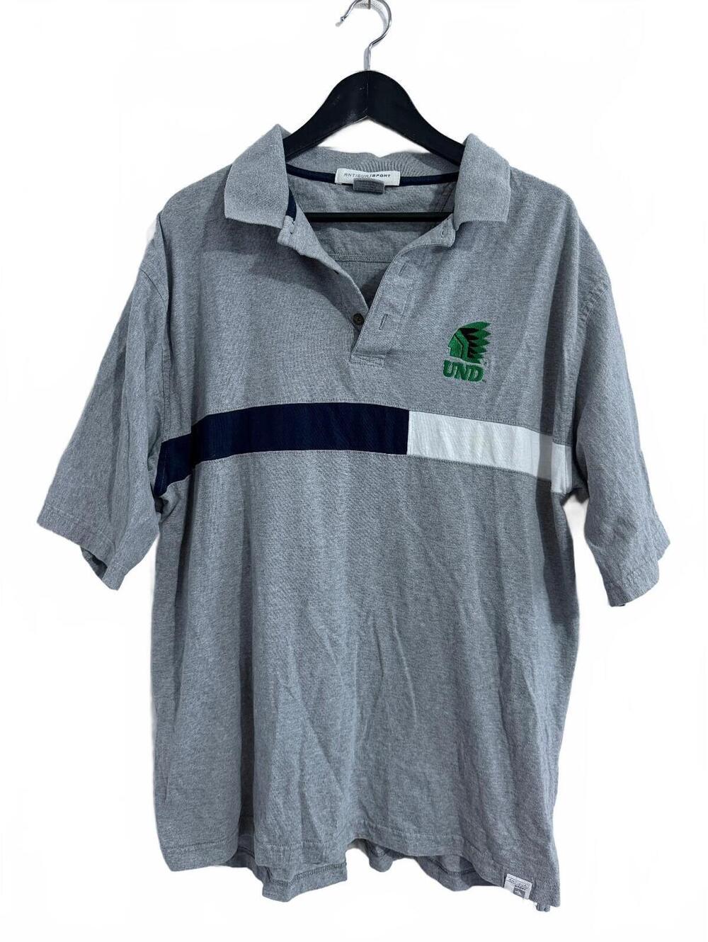 North Dakota Fighting Sioux Gray Polo Size XL